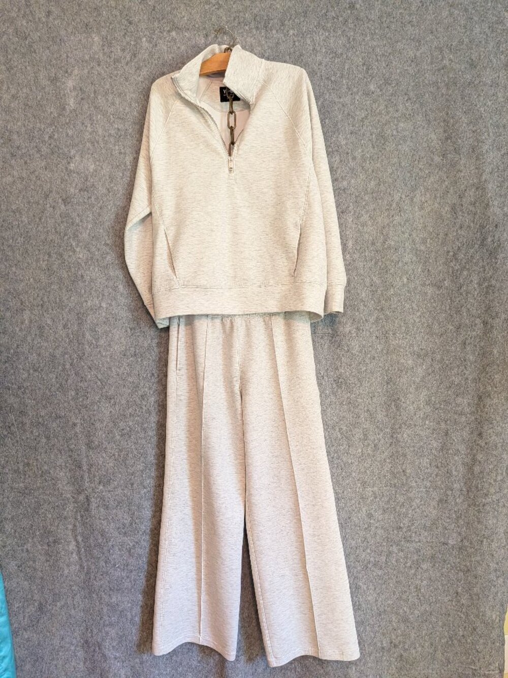 Abercrombie & Fitch Light Beige/Cream Wide-Leg Jogger Set